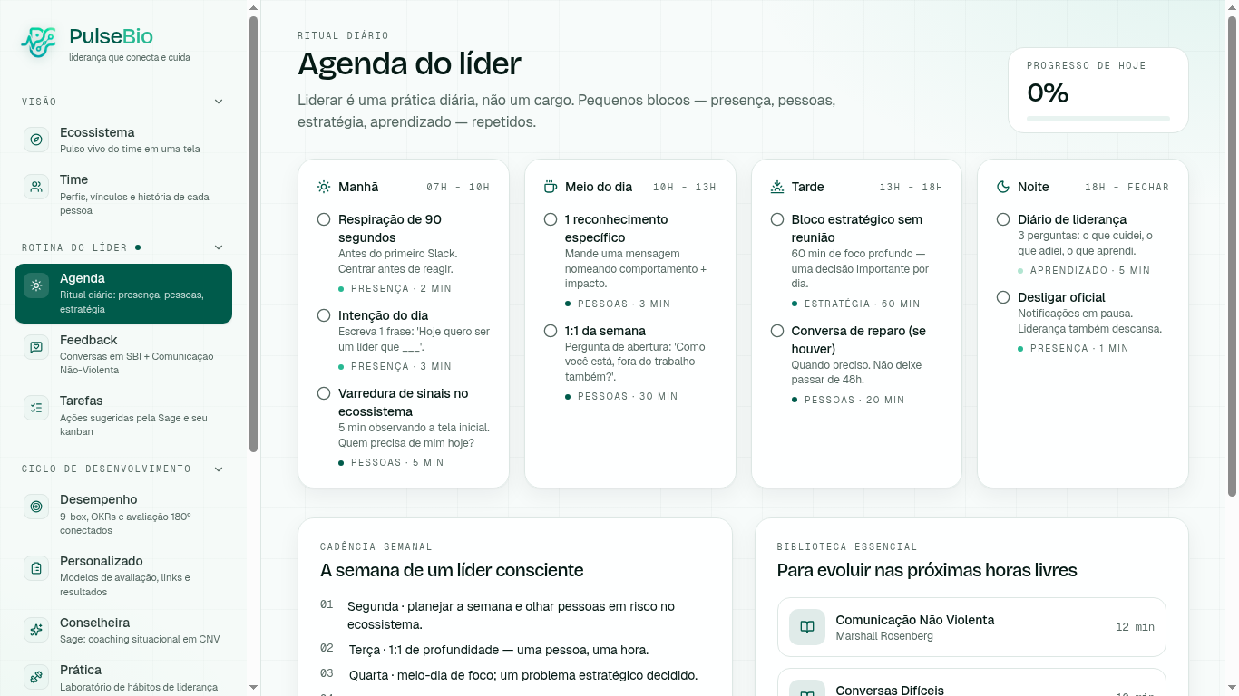 Agenda do líder — o ritual diário